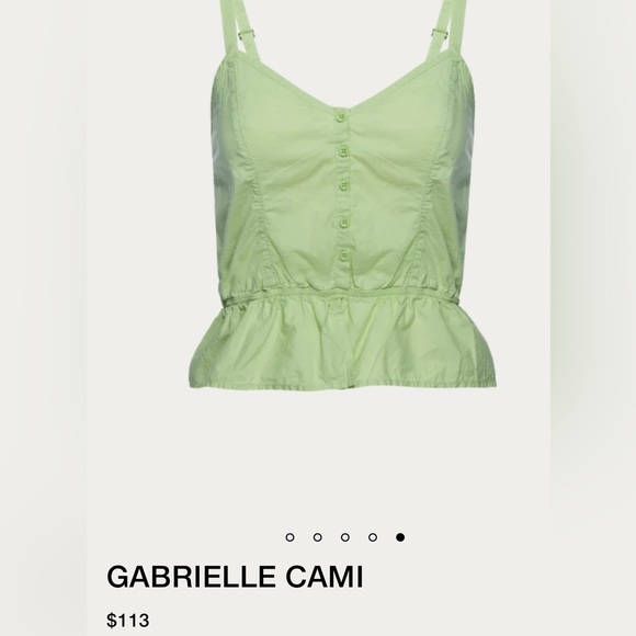Nation LTD Gabrielle Cami Top Lime 100% Cotton Adjustable Straps Bra Friendly S - Picture 13 of 13